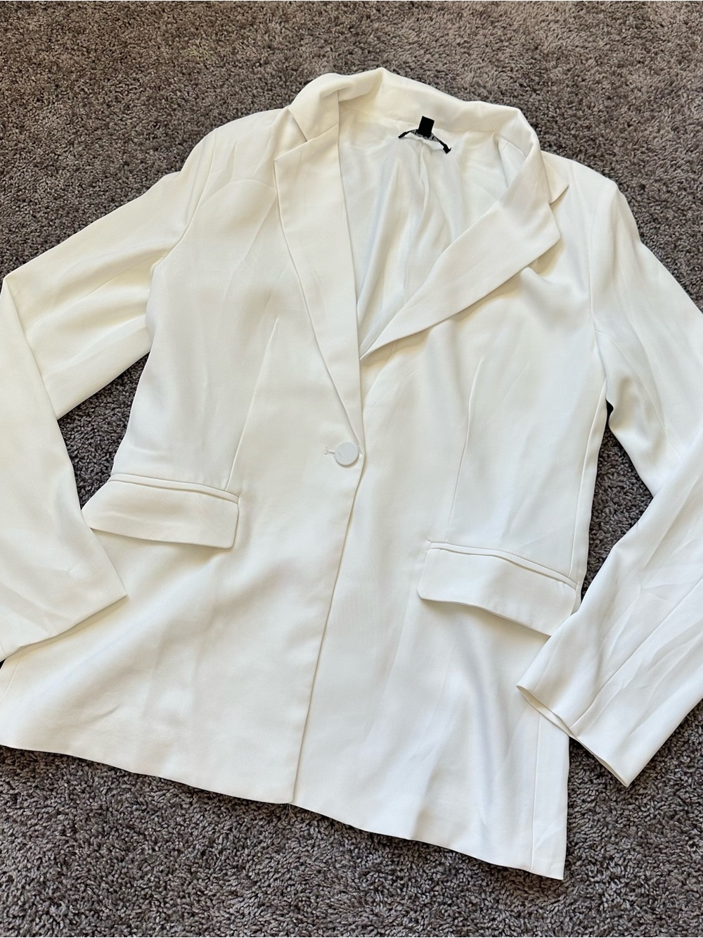 Women's Cream Single-Button Blazer Jacket